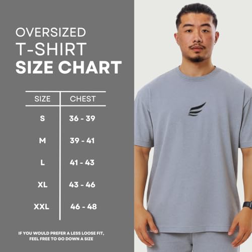 Camiseta de gran tamaño para hombre, cómoda y duradera, de algodón, para gimnasio, deportes, fitness y estilo casual, camiseta de gimnasio de gran tamaño para hombre, gris, S