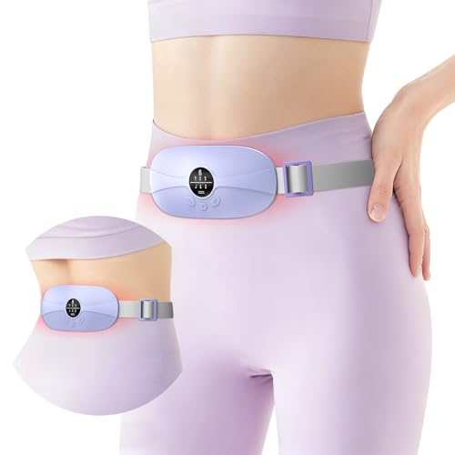 Image of Portable Heating Pad, 5s Fast Heating, 3 Heat Levels and 3 Massage Modes, Heating Pad for Period Cramps for Women and Girls(Light Purple)