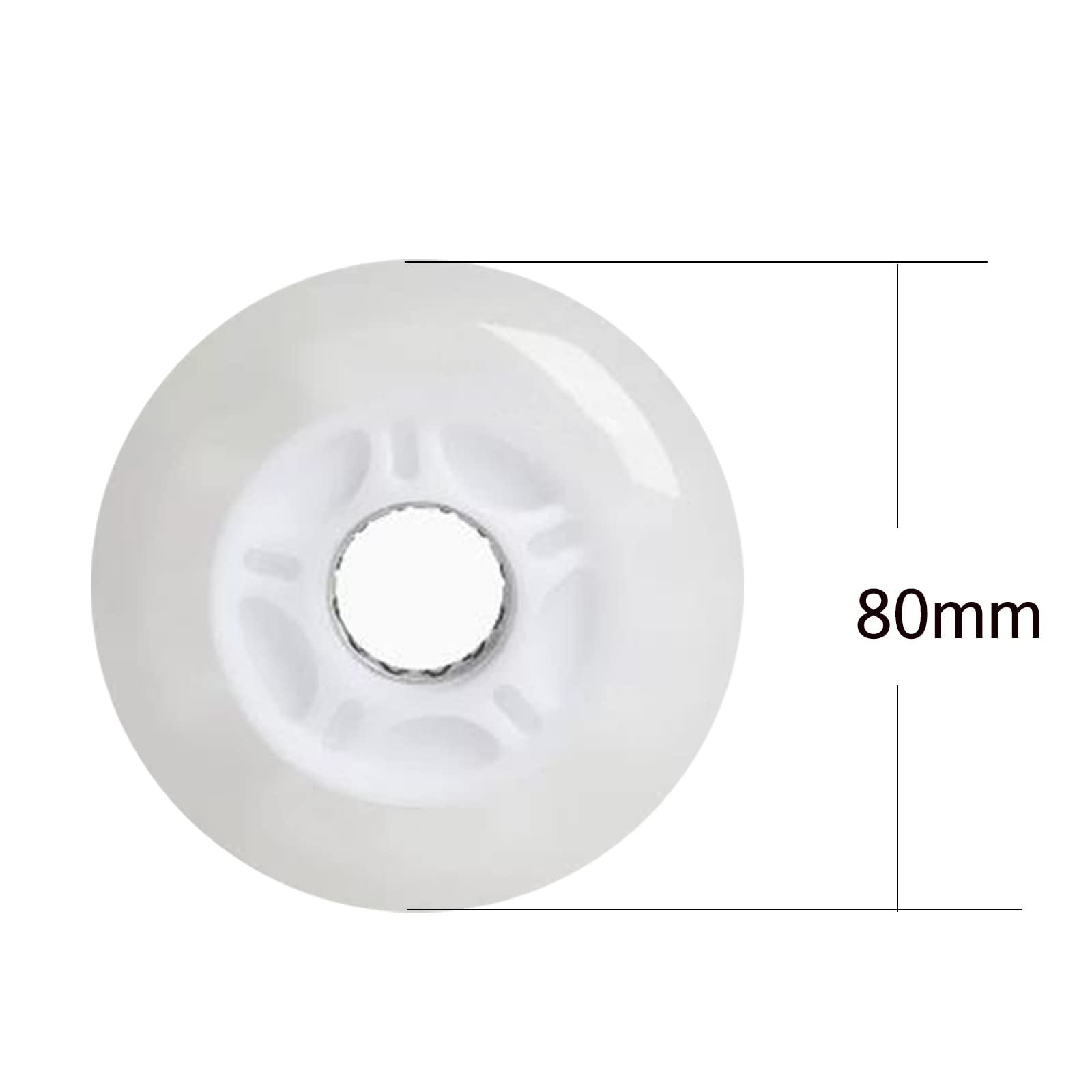 Generico Koła do łyżworolek na zewnątrz wewnątrz oświetlają 72 mm 76 mm 80 mm LED Flash Flash Koła wymienne do łyżwiarstwa łyżwiarskiego - 8 szt