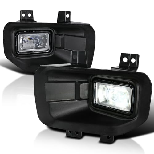Spec-D Tuning Black Housing Clear Lens LED Fog Lights + Built-In LED Bulbs Compatible with 2015-2017 Ford F150 L+R Pair Assembly