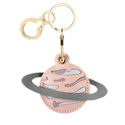 BORKUANA Leather Keychain Holder Case Compatible with AirTag,Cute Protective Air Tag Cover with...