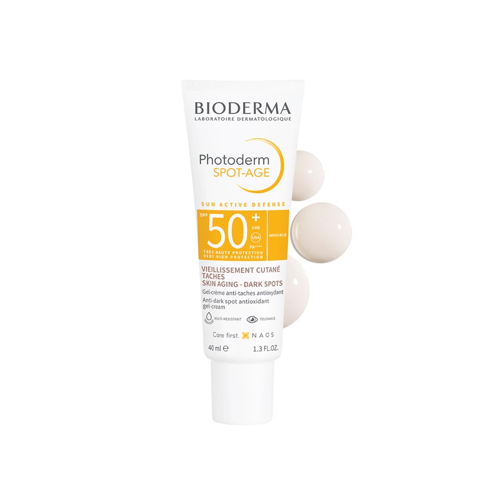 BIODERMA Photoderm Spot-Age SPF50+ Crème solaire très haute protection - Riche en antioxydants, réduit taches brunes et rides - Peaux hyperpigmentées - Recommandée par des dermatologues - Tube 40 ml