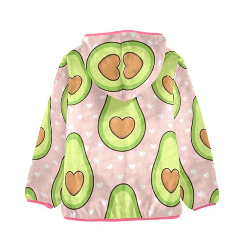 OTVEE Valentine Fruit Avocado Heart Kids Hoodie Jacket Fall Spring Full Zip Warm Outwear Coat2