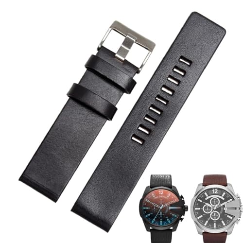 Cow Leather Strap For DZ7312 | DZ4323 DZ7257 With Stainless Steel Pin Buckle 24 26 27 28 30mm Flat Band