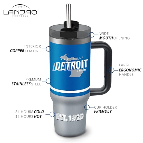 Image of Tumbler 30oz Straight Skinny Portable Handle Car Cups With Anti slip Sleeve Straw Dust Cover, Sports Travel, Stainless Steel Insulated Gifts for Men Women Fans