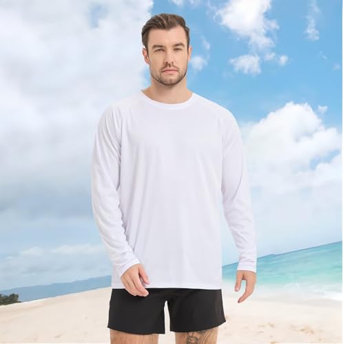 Men's Swim Shirts Long Sleeve Rash Guard UPF 50+ Sun Protection Shirts Outdoor Fishing Running Quick Dry3