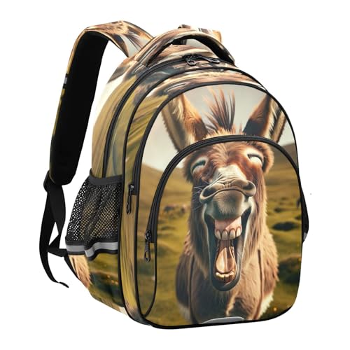 17 Inch Backpack for Kids, Donkey Laughing Ergonomic Backpack for Kids2
