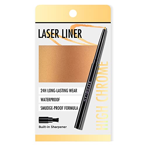 Bepholan Gold Brown Eyeliner Pencil,Colorful Waterproof Glitter Gel Eyeliner Pen,Korean Waterline Eyeliner Colorful Cream Bronze Smudge Proof Holographic Eye Liner(Golden Glitz) #TOP12