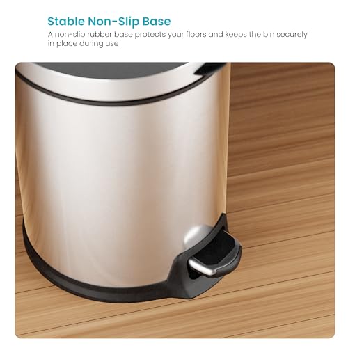 Image of Home Zone Living 1.3 Gallon Small Trash Can with a Step Pedal Lid