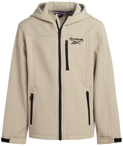 Reebok Boys Softshell Jacket - Polar Fleece Lined Wind & Water Resistant Hooded Winter Coat - Casual Outerwear for Boys