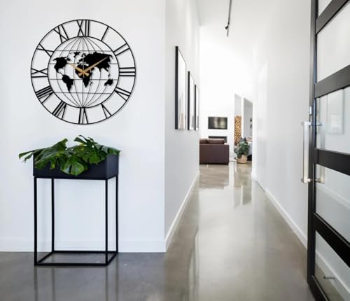 Image of Stylish Metal Analog Wall Clock for Living Room, Bedroom, Office, Kitchen, Home and Hall | Antique Fancy Big Size Modern Wall Watch for Home Decor (DA-3, 50CM)