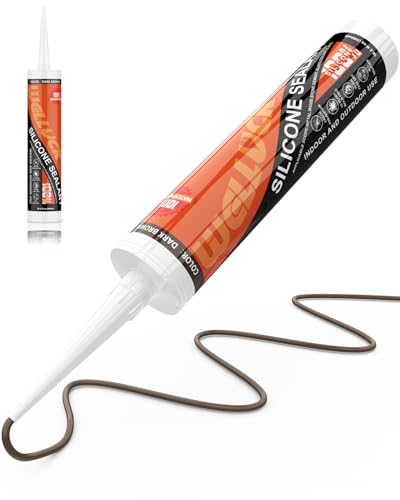 WELLUCK Dark Brown Silicone Caulk 10.2 OZ Waterproof Sealant