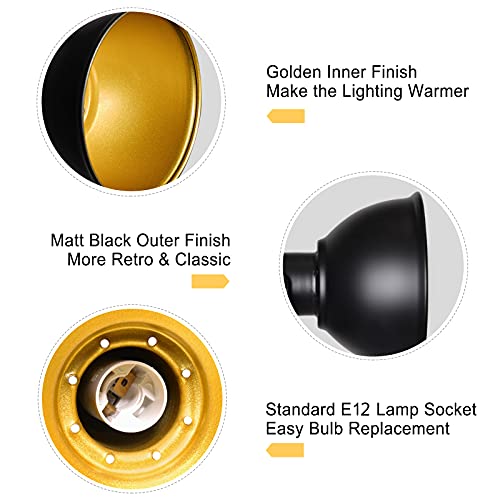 Image of HiBay Retro LED Ceiling Spot Lights Fixtures, 3-Light Flexible Track Lighting Kit Black, Directional Spotlight for Kitchen Bedroom Dining Room, Candelabra E12 Base (No Bulbs)