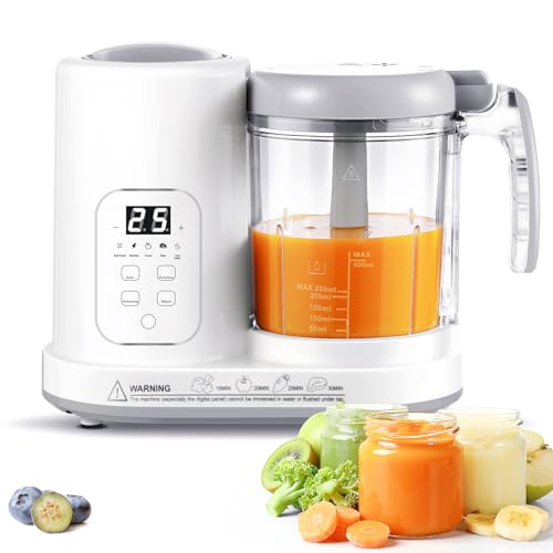 La Mejor Recopilación de Robots para preparación de comida de bebé favoritos de las personas. 48 Baby Food Maker Pro - Licuadora de vapor 4 en 1, mezcla de vapor automática y máquina de purés con autolimpieza para preparar comidas saludables para bebés y niños pequeños,...