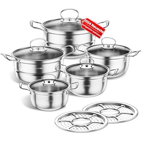 12-Piece Stainless Steel Saucepan Set Cover