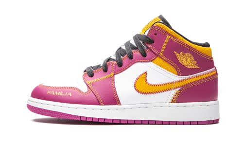 Image of Air Jordan 1 GS Big Kid Sneakers, White /Fuchsia /Orange /Black, Size 6