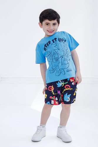 Image of SEGA Sonic the Hedgehog Athletic T-Shirt and Mesh Shorts Outfit Set Toddler to Big Kid Sizes (2T - 18-20)