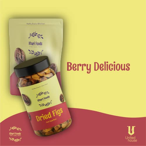 Image of Khari Foods Premium Jumbo Dried Figs, Anjeer Dry Fruits, Rich in Fibre, Iron, Calcium, Healthy Snacks (500g)