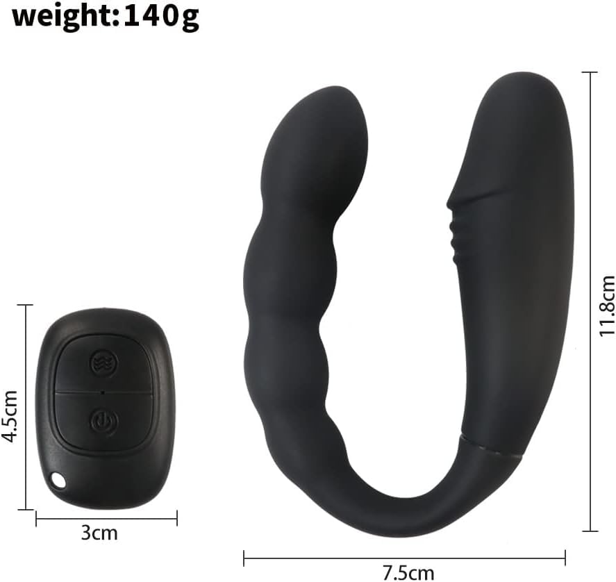 Image of Remote Control Double-Head Vibrator Clitoral Stimulator with 10 Vibration Modes, BDSM G Spot Vibrater Anal Bead Butt Plug, Sex Toys for Women Couples Female Pleasure