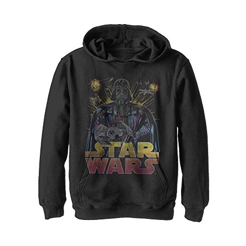 Star Wars Boys' Hooded Pullover Fleece, Black, X-Large