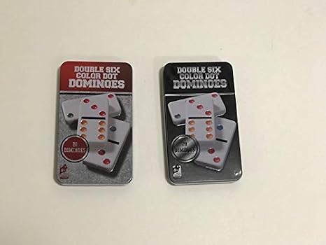 Double 6 Color Dot Dominoes,Set of 28 Dominoes Game Case Color May Vary