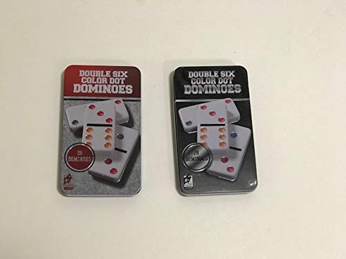 Dominoes Double 6 Color Dot, Set de 28 piezas miniatura 2