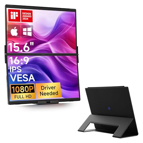 Image of JSAUX FlipGo Pro 15.6 inch 1080P Dual Screen Portable Monitor & Flex Folio