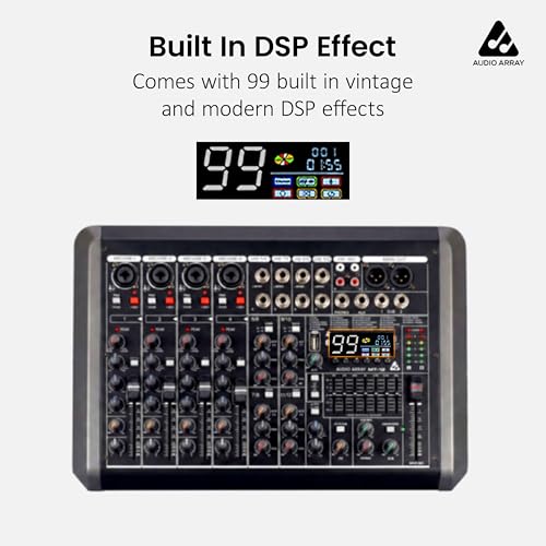Image of Audio Array MT-12 12 Analog+2 Digital Ch Hybrid Analog+USB Mixer, Extra Sub Out+Fq Selector 48kHz DSP, 4XLR & 8 TRS In, 3-Band EQ, +48V Phantom, 24dBu XLR Out, Graphical EQ, Type-C, Studio & Streaming