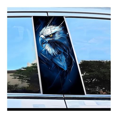 Film résistant aux rayures pour pilier de voiture : kit 2 pièces autocollant motif aigle