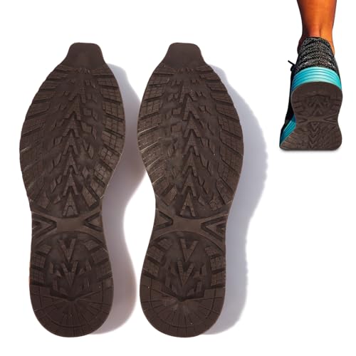 Semelles Complètes en Caoutchouc élastiques Antidérapantes Coupées à la Taille, Réparation DIY Facile à Installer pour Baskets avec Absorption des...