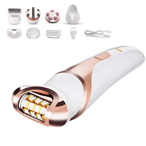 Epilierer Rasierer Damen Epiliergerät Keda 4 in 1 Elektrisch Haarentfernung Trimmer Massage Reinig für Gesicht, Körper, Beinen und bikinizone, Wasserfest und Wiederaufladbar, Nass- und Trocken