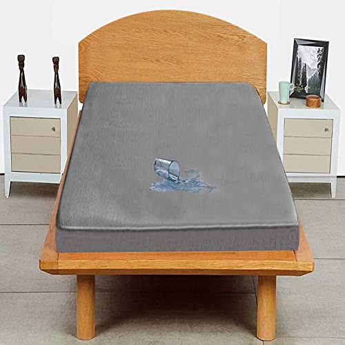 Image of Trance Cotton Feel Terry Ultra Soft Waterproof Mattress Protector | Breathable - Hypoallergenic Mattresses Cover (78x36 inch | 6.5x3 feet, Grey - Pack of 1)