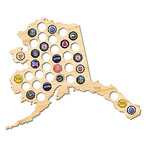 Carte bière Alaska tableau de collection en bois 45x40 cm
