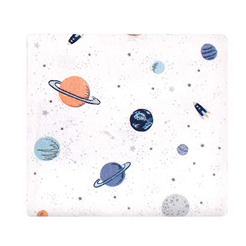 Image of Hudson Baby Unisex Baby Cotton Flannel Receiving Blankets, Space, One Size (Pack of 2)