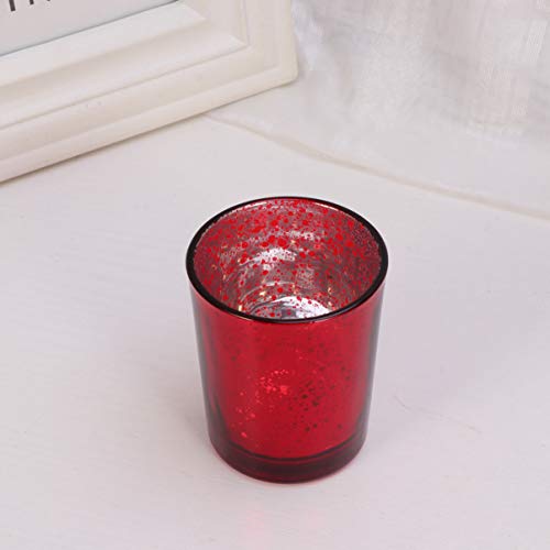 Osaladi 5Pcs Glass Votive Candle Holder, Red Glass Tealight Holders Mercury Candlestick Candle For Weddings Parties Home Office Decoration #TOP6