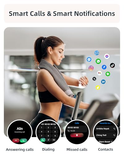 Parsonver Smart Watch for Women(Answer/Make Calls), 5ATM Waterproof Swimming Monitor, 44mm HD Screen Fitness Tracker 100+ Sport Modes, Heart Rate Sleep Monitor, Smartwatch for Android iOS, Rose Gold