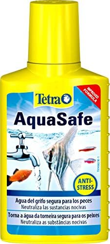 Tetra AquaSafe para Agua de Acuario Natural y Apta para Peces, Neutraliza las Sustancias Nocivas del Agua del Grifo, Botella de 100 ml