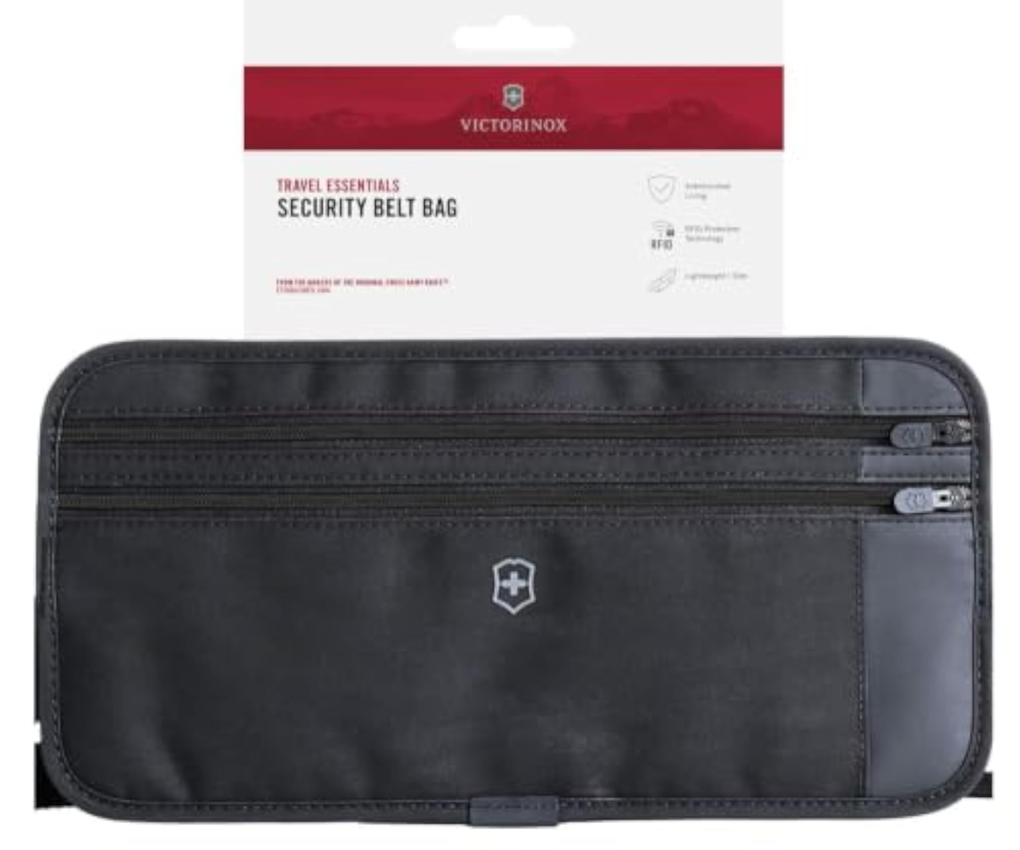 Travel Essentials Slim RFID Security Belt Bag, Black