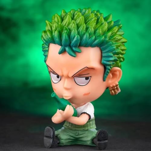 Image of Blue Aura Zoro Action Figure Mini Figurine Height -9cm Multicolour PVC | Zoro Mini Bottle
