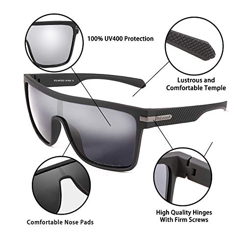 Karsaer Flat Top Tr90 Polarized Sports Men Sunglasses Vintage Square Cycling Running Fishing Golf Hiking Sports Glasses #TOP1