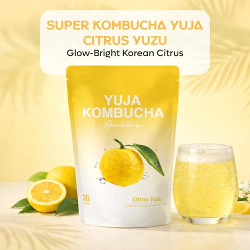 DALAMHARI Kombucha Powder Packets | Citron Yuzu 20T | Sparkling Probiotic Kombucha Drink for Gut Health Ade Powder Packets Soda | Kombucha Tea Flavoring Synergy with Oriental Remedy Adaptogen Superfruit Fermented Foods — view 6