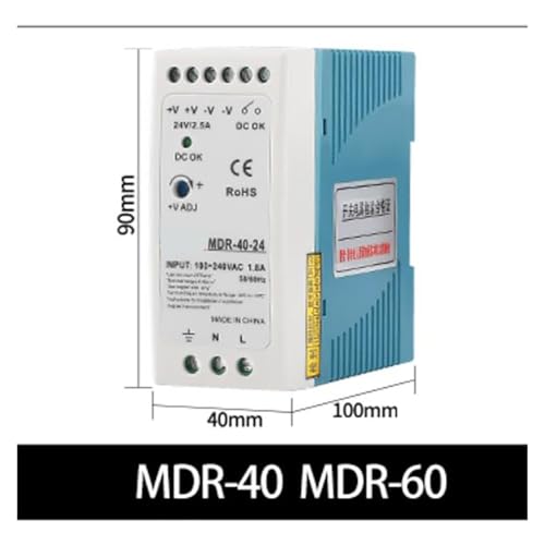 Alimentation à découpage MDR-40W 12V pour rail DIN à sortie simple - 3