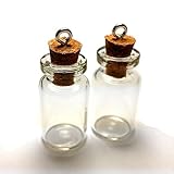 Moxx 10 Small Glass Cork Bottles Charm Kit 1 Inch Message Jewelry