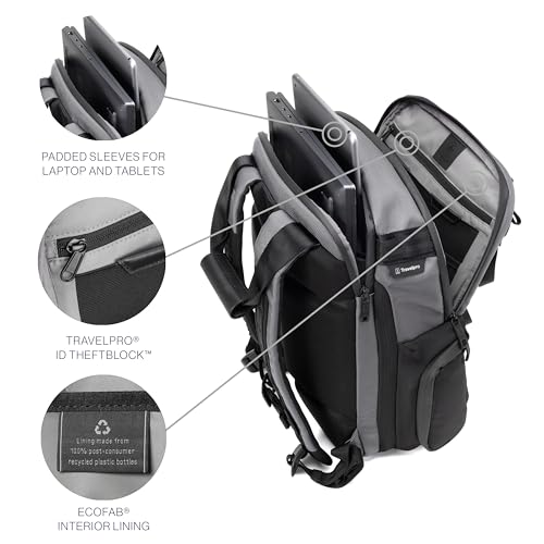 Image of Travelpro Altitude Medium Expandable Travel Laptop Backpack 25-30L, 16 Inch Laptop, Water Resistant, Work, Business, Men and Women, Falcon Grey