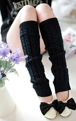 Image of Erioctry 1Pair Women Knit Winter Thermal Warm Leg Warmers Crochet Knitted Long Socks Boot Cuffs Topper Knee Brace Pads Knee Warmers Clothing Accessories for Women