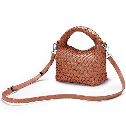 Woven Crossbody Bag for Women, woven purse Leather handbag mini Hobo Bag3