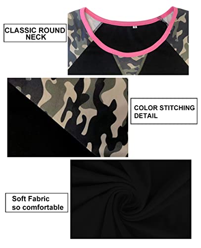 Image of CARCOS Plus Size Tops for Women Short Sleeve Raglan Striped Tee Color Block Crewneck /V Neck Tunic Loose Fit Summer XL-5XL