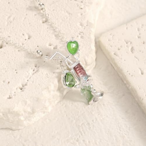 Collier chaîne de clavicule gobelet d'eau fleur et pomme - 3