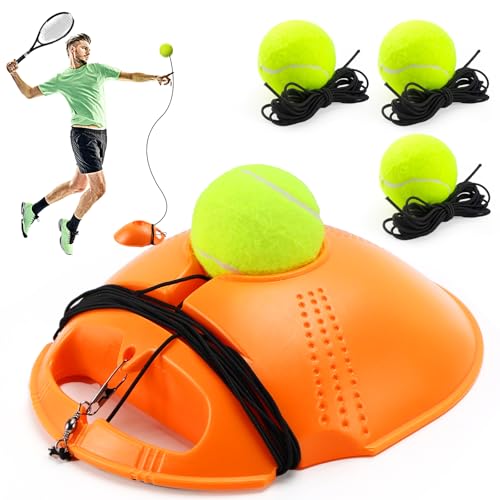 LPZMPZ Tennis Trainer Tennis Alleine Spielen Trainer Baseboard Set mit 3 Rebound Ball, Tennis Übungsgerät, Autodidaktische Tennis-Trainer Set, für Spieler Anfänger
