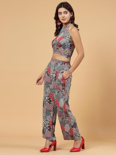Image of Rigo Rayon Printed Top and Shorts Co-ord Set for Women | Sleeveless Co-ords Set for Women | Stylish Dresses for Women | Night Wear, Beach Wear, Vacation Wear Outfit
